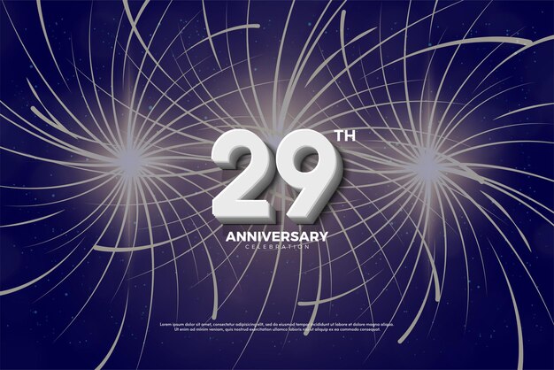 불꽃놀이 일러스트를 배경으로 한 29주년 기념