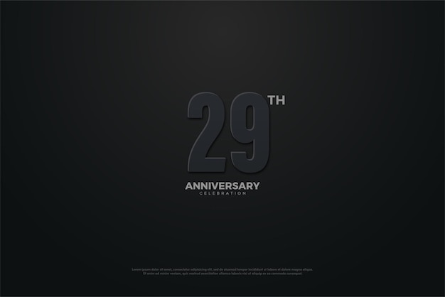 29th Anniversary with numbers illustration in the dark