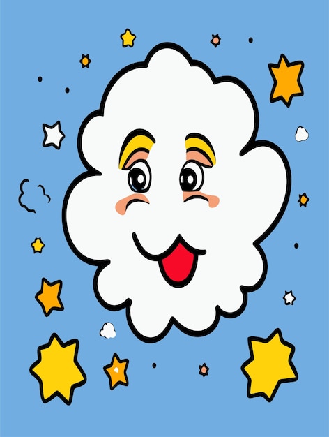 2d cartoon clouds vector design