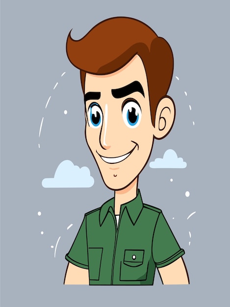 Vector 2d cartoon pilot vector design