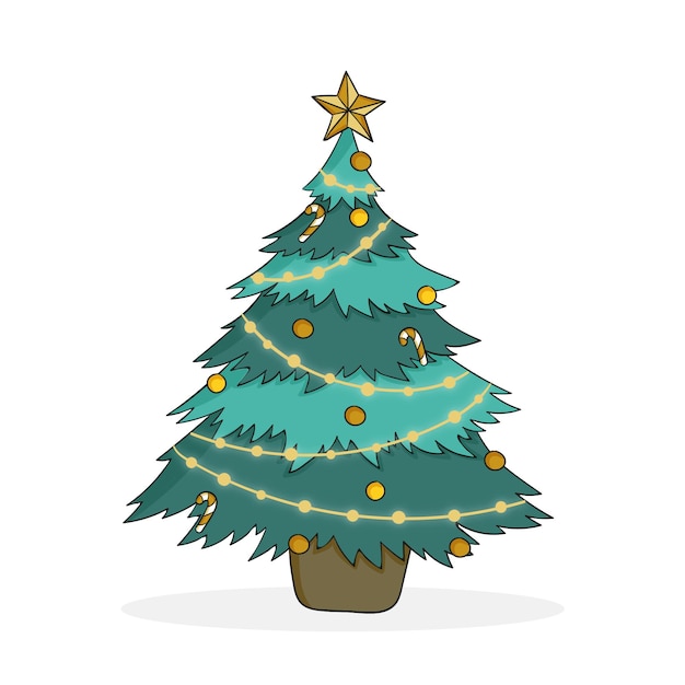 2d christmas tree illustration