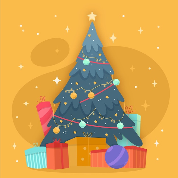 Vector 2d christmas tree template