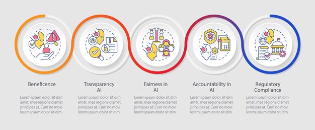 2d cyber law vector infographics template with thin linear icons concept data visualization with 5 steps process timeline chart