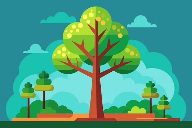Vector 2d design background is tree