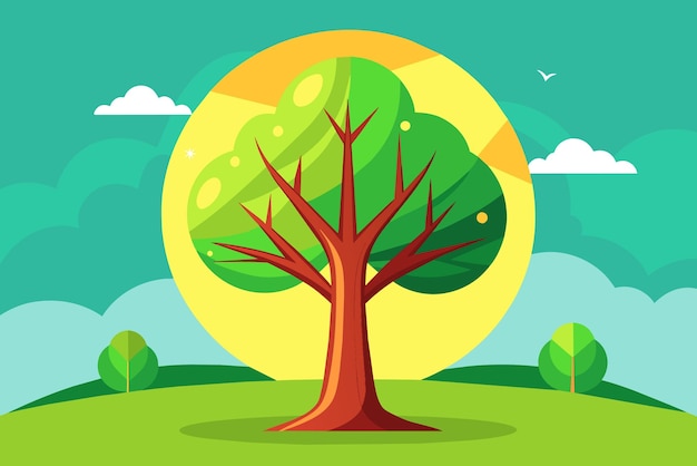 Vector 2d design background is tree