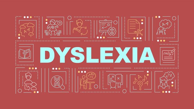 2D-dyslexietekst met dunne lineaire pictogrammen