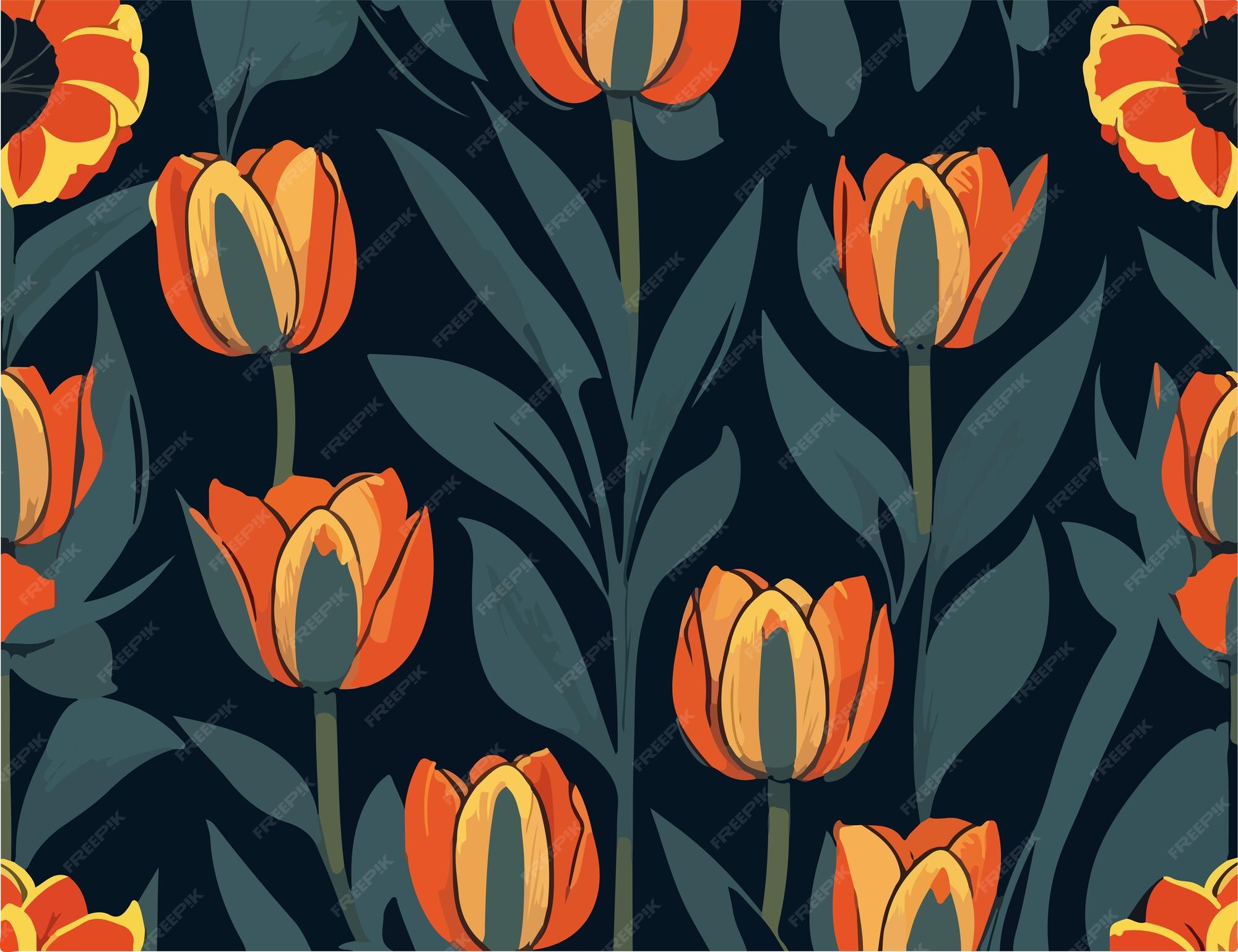 Premium Vector  2d flat vector euphoria tulips flower symphony