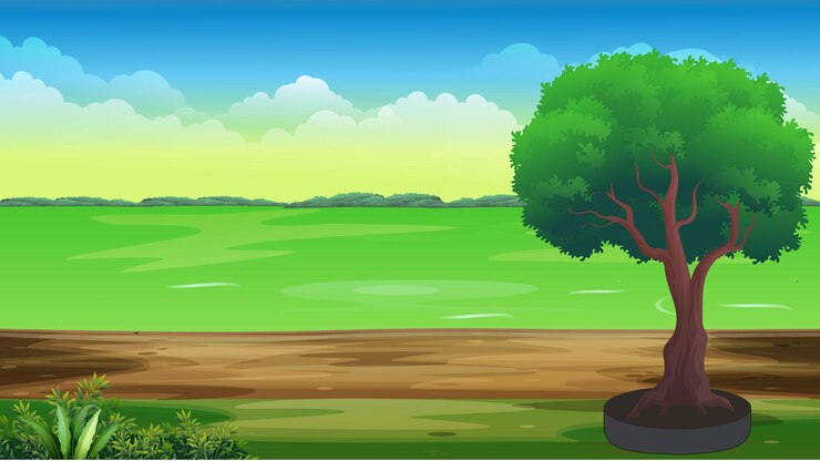 Vector 2d indian village natural road with beautiful crop fields, indian 2d village background
