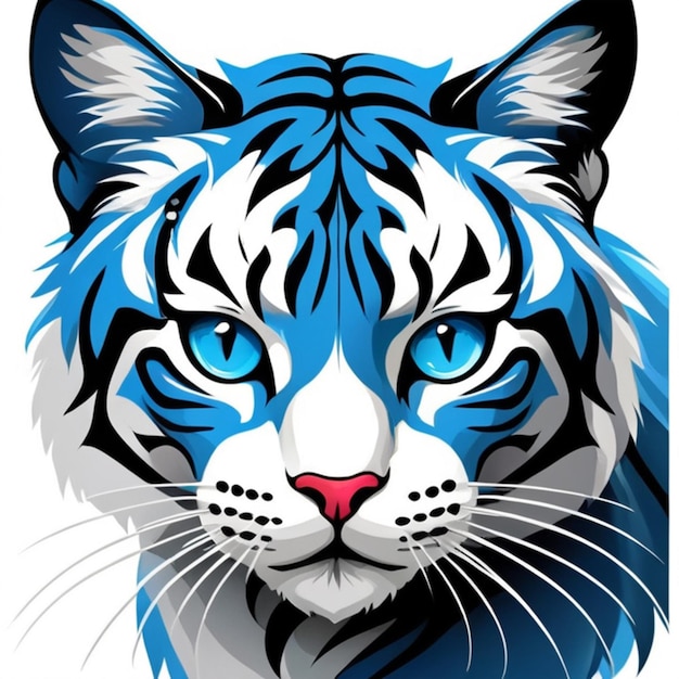 Logo 2d di una testa di gatto stilizzato da tiger