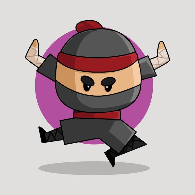 2D Ninja kung fu pose