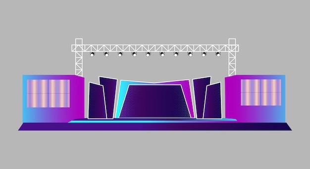 あらゆる種類のイベントのベクトル図の 2 d ステージ デザイン