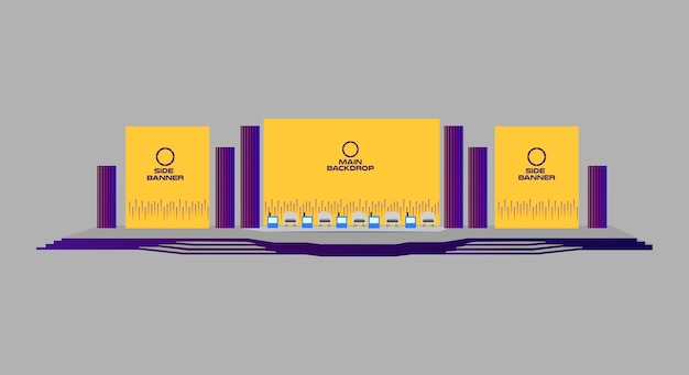 あらゆる種類のイベントのベクトル図の 2 d ステージ デザイン