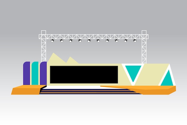 Vettore 2d stage design illustrazione vettoriale per tutti i tipi di eventi, molto di più