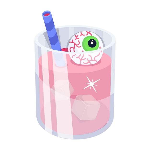 A 2d style icon depicting a spooky drink