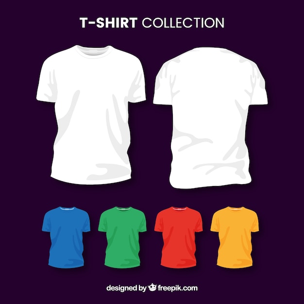 ベクトル 異なる色の2d tシャツコレクション