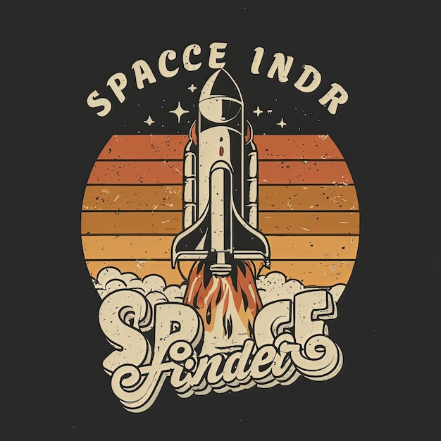 2d tshirt vector illustration rocket space fire smoke color