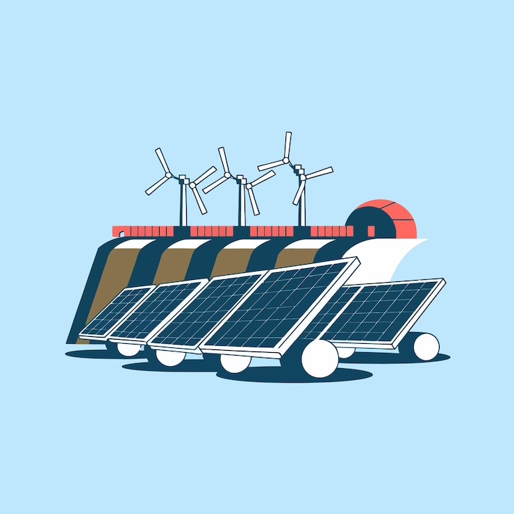 Vector 2d vector environment collection solar panel icon symbolizing clean and renewable solar energy