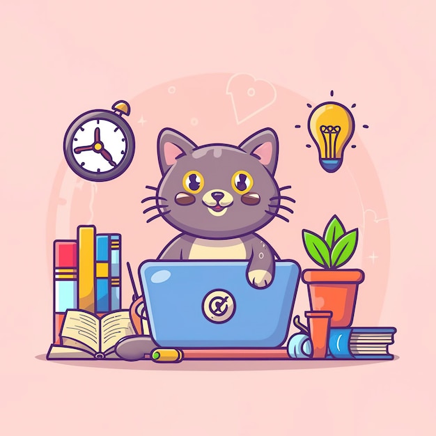 2d vector illustration colorful animal business TRAINING and study work hard successes