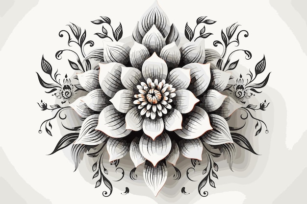 2d векторная иллюстрация красочные цветы Ботаническая векторная иллюстрация на белом фоне