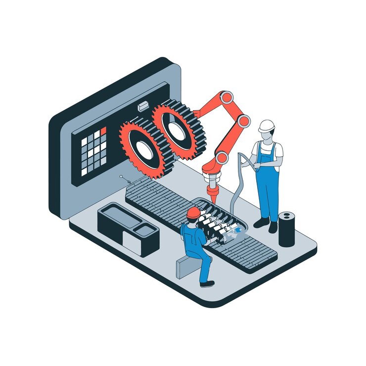 Vector 2d vector illustration mechanical icons design engineering and industrial symbols