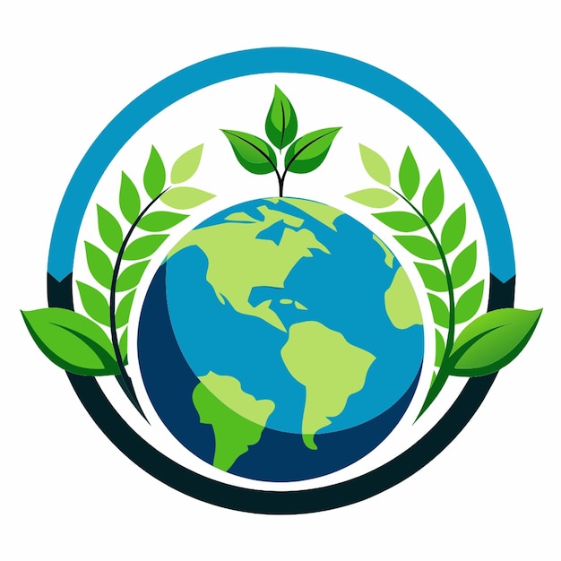 2D vector logo that represents the concept of preserving the earth and environmen