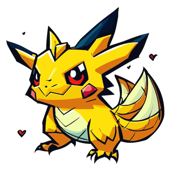 2d vector poke mon with white back ground