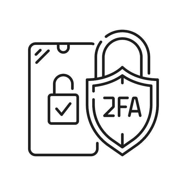 2fa two factor authentication icon shield padlock