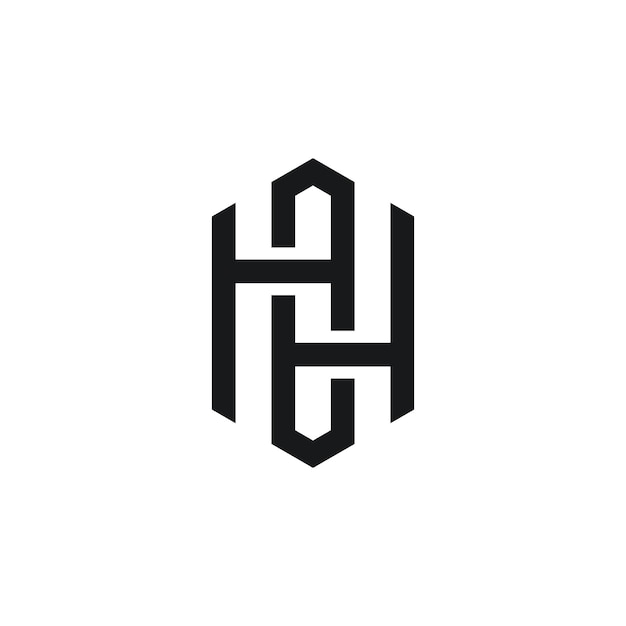 2 H 抽象的なイニシャル文字モノグラム ベクトルのロゴの設計