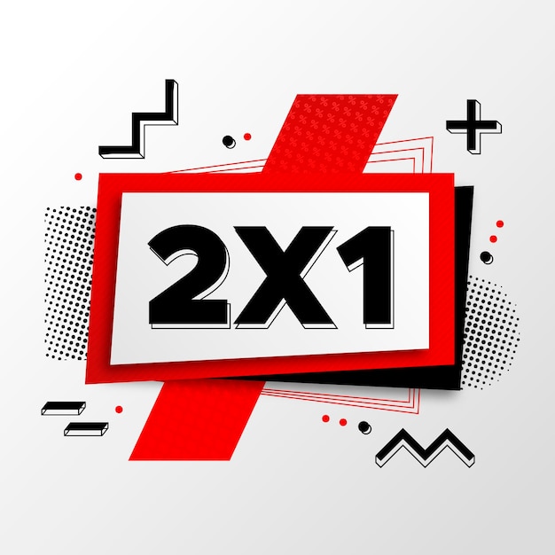 벡터 2x1 프로모션 배너