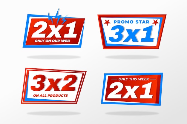 Vector 2x1 promotion labels