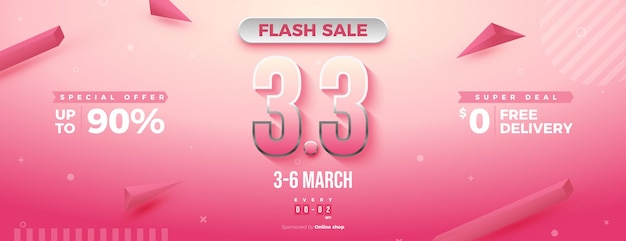 3 3 Flash sale with silver edging number edition