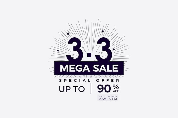 3 3  sale background with mega sale