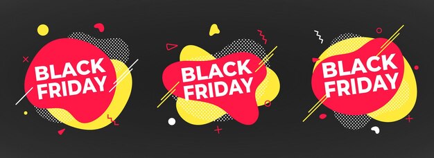 3 Black Friday poster of het spandoek ontwerp sjabloon vectorillustratie Verkoop winkelen korting banner