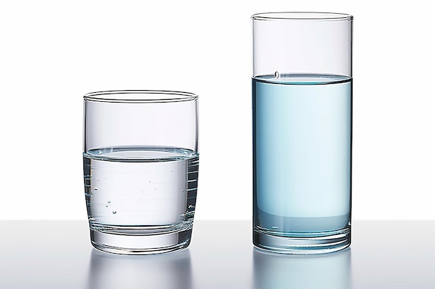 3 color drinking water in a clear white glass gives a feeling of purity and purity