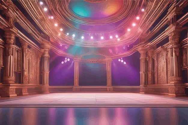 3 d cg rendering of empty stage3 d cg rendering of empty stageempty stage interior with a large la