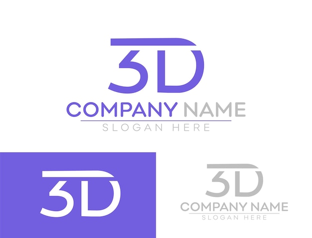 3 D Letter Logo ontwerp vector sjabloon pictogram ontwerp