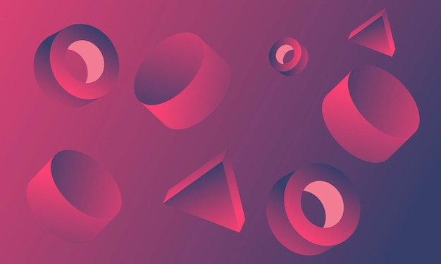 Vector 3 d vector illustration. abstract pink background