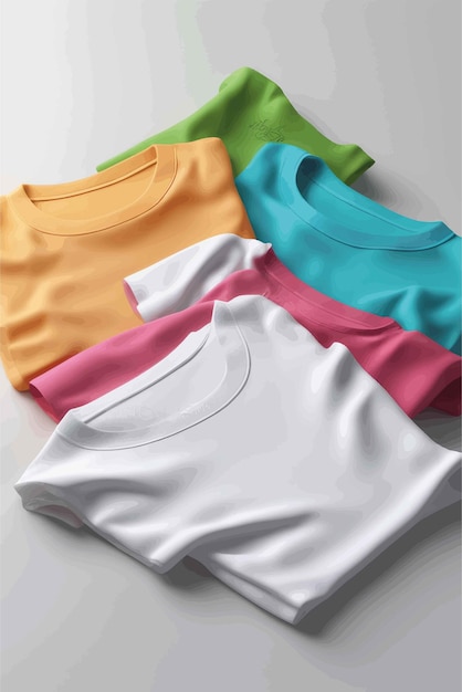 3 d weergave van kleurrijke t-shirts 3 d weergave van kleurrijke t-shirts leeg wit overhemd voor ontwerp