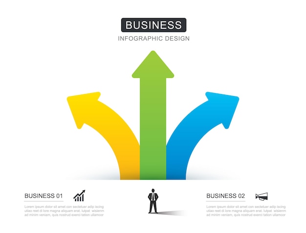 3 data infographics arrow way template Illustratie abstracte achtergrond