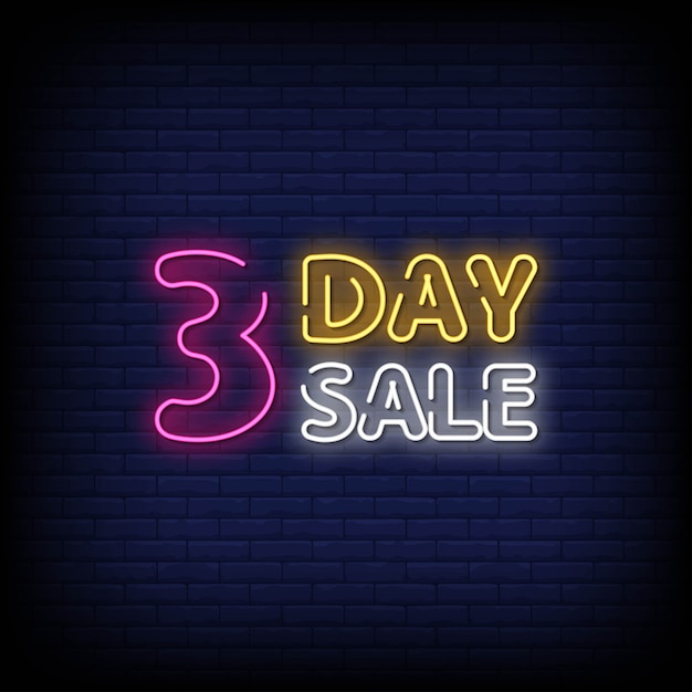 3 Day Sale Neon signboard