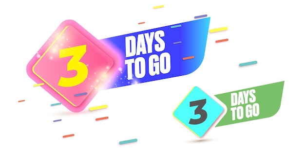 3 days to go banner design template