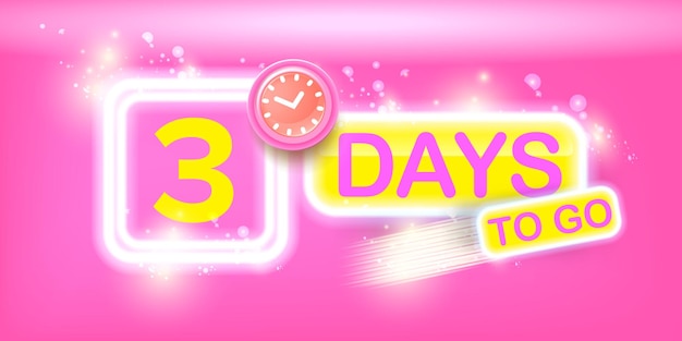 3 days to go banner design template