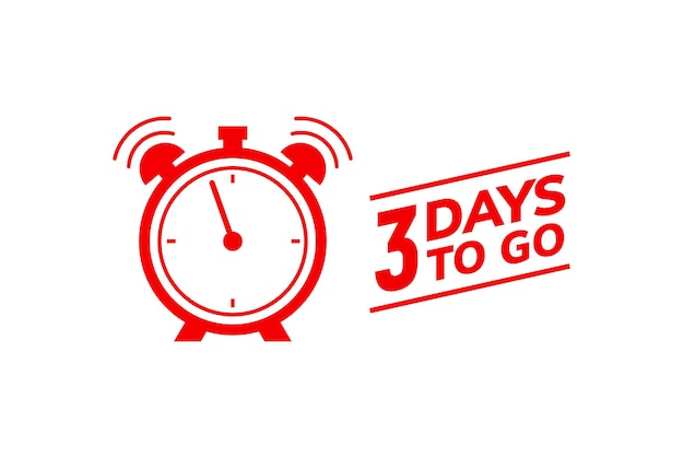 3 days to go last countdown icon Three day go sale price offer promo deal timer 3 day only