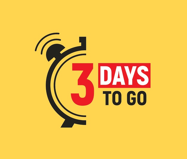 3 days to go last countdown icon Three day go sale price offer promo deal timer 3 day only