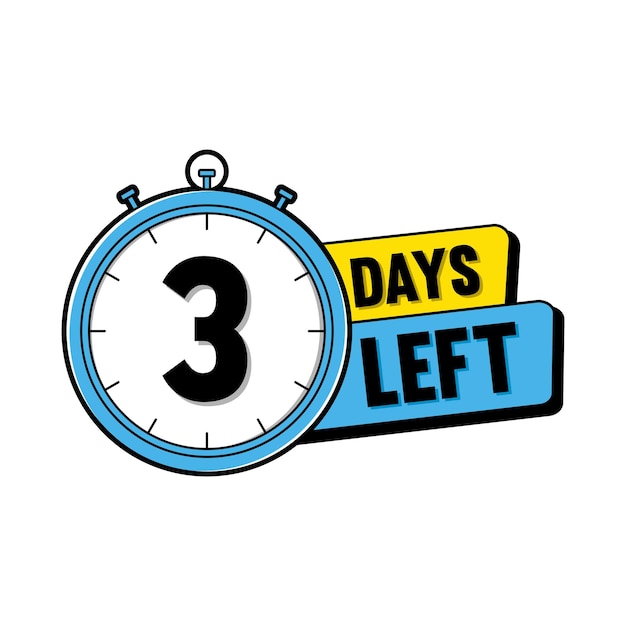 3 Days Left Sticker Countdown Discounts And Sale