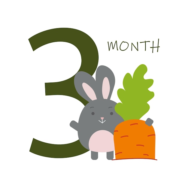 3 month of a baby s life with a bunny