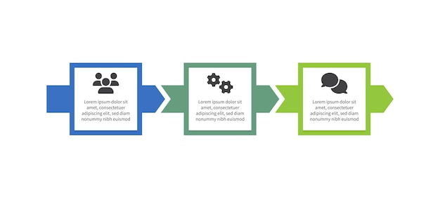 3 part process infographic with icons