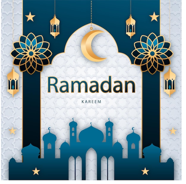 3 ramadan paper style ramadan illustration