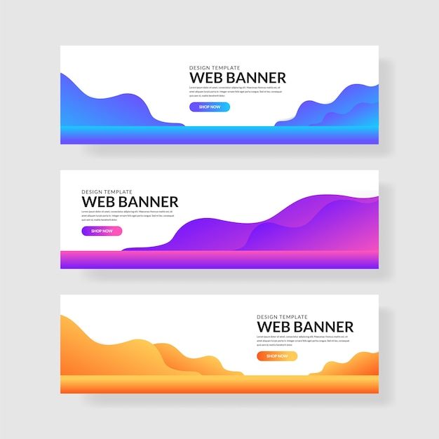 3 set colorful banner