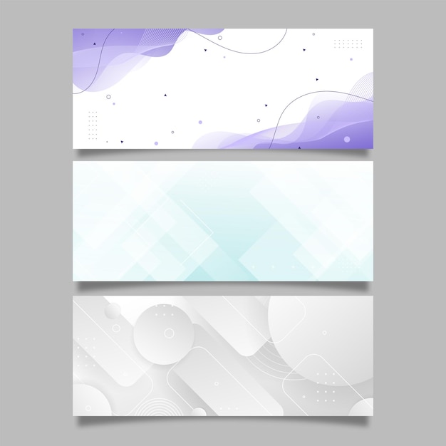Vector 3 sets of banners with soft color gradations